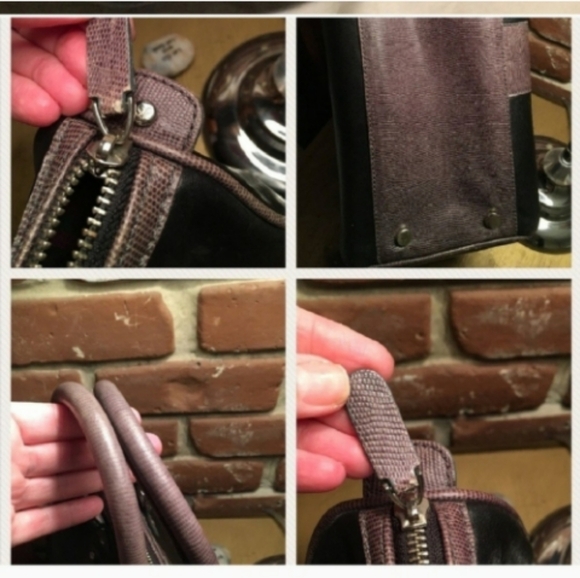 Vintage Jackie Smith Argentina Calf Skin Leather Bag Satchel Handbag Purse - Picture 7 of 16